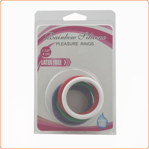 5 Rainbow Silicone Cock Ring Set